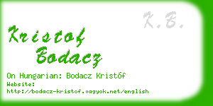 kristof bodacz business card