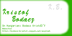 kristof bodacz business card